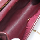 Christian Dior Chain Shoulder Bag Nylon Bordeaux Gold Auth SW1858-17