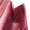 Christian Dior Chain Shoulder Bag Nylon Bordeaux Gold Auth SW1858-18