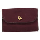 Christian Dior Chain Shoulder Bag Nylon Bordeaux Gold Auth SW1858-2