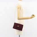 Christian Dior Chain Shoulder Bag Nylon Bordeaux Gold Auth SW1858-20