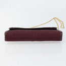 Christian Dior Chain Shoulder Bag Nylon Bordeaux Gold Auth SW1858-9