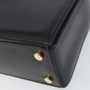 CELINE Hand Bag Leather Black Gold Auth SW1859-9