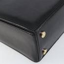 CELINE Hand Bag Leather Black Gold Auth SW1859-14