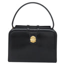 CELINE Hand Bag Leather Black Gold Auth SW1859-13