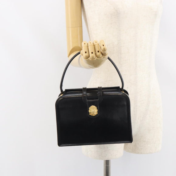 CELINE Hand Bag Leather Black Gold Auth SW1859