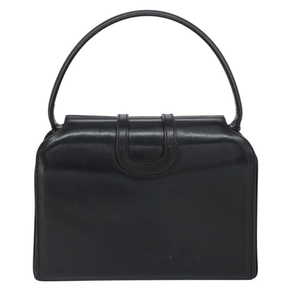CELINE Hand Bag Leather Black Gold Auth SW1859