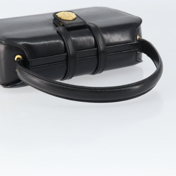 CELINE Hand Bag Leather Black Gold Auth SW1859