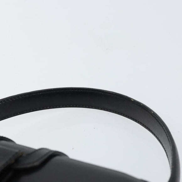 CELINE Hand Bag Leather Black Gold Auth SW1859