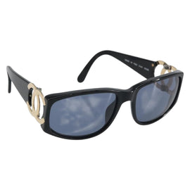 CHANEL Sunglasses plastic Black CC Auth SW1861