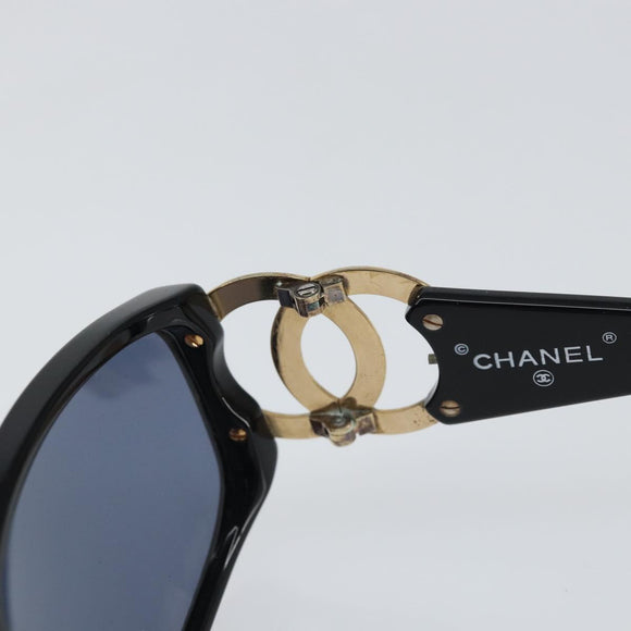 CHANEL Sunglasses plastic Black CC Auth SW1861