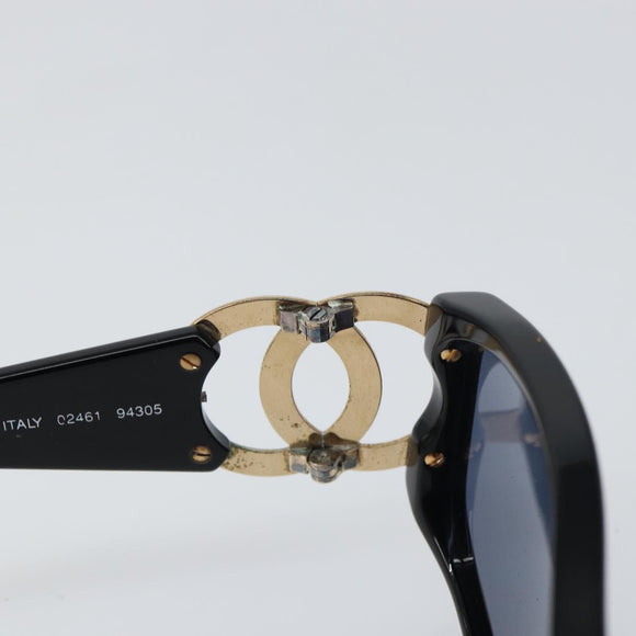 CHANEL Sunglasses plastic Black CC Auth SW1861