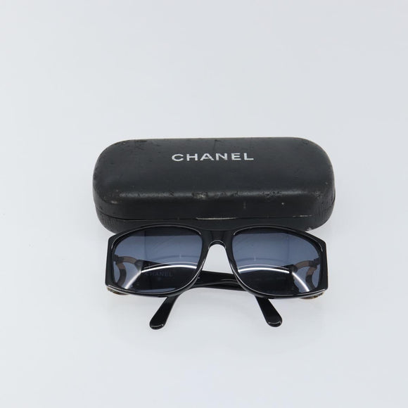 CHANEL Sunglasses plastic Black CC Auth SW1861
