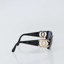 CHANEL Sunglasses plastic Black CC Auth SW1861-4