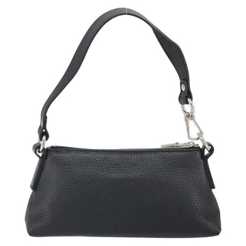 BURBERRY Shoulder Bag Leather Black Silver Auth SW1862 - 0