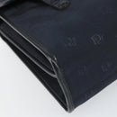 Christian Dior Honeycomb Canvas Hand Bag Nylon Gold Navy Auth SW1863-11
