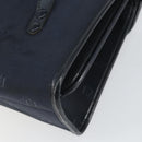 Christian Dior Honeycomb Canvas Hand Bag Nylon Gold Navy Auth SW1863-12