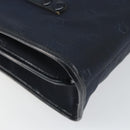 Christian Dior Honeycomb Canvas Hand Bag Nylon Gold Navy Auth SW1863-13