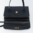 Christian Dior Honeycomb Canvas Hand Bag Nylon Gold Navy Auth SW1863-15