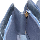 Christian Dior Honeycomb Canvas Hand Bag Nylon Gold Navy Auth SW1863-19