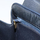 Christian Dior Honeycomb Canvas Hand Bag Nylon Gold Navy Auth SW1863-20