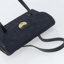 Christian Dior Honeycomb Canvas Hand Bag Nylon Gold Navy Auth SW1863-6