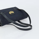 Christian Dior Honeycomb Canvas Hand Bag Nylon Gold Navy Auth SW1863-7