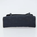 Christian Dior Honeycomb Canvas Hand Bag Nylon Gold Navy Auth SW1863-9