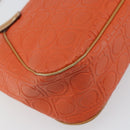 Salvatore Ferragamo Shoulder Bag Leather Orange Gold Auth SW1864-13