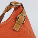 Salvatore Ferragamo Shoulder Bag Leather Orange Gold Auth SW1864-15