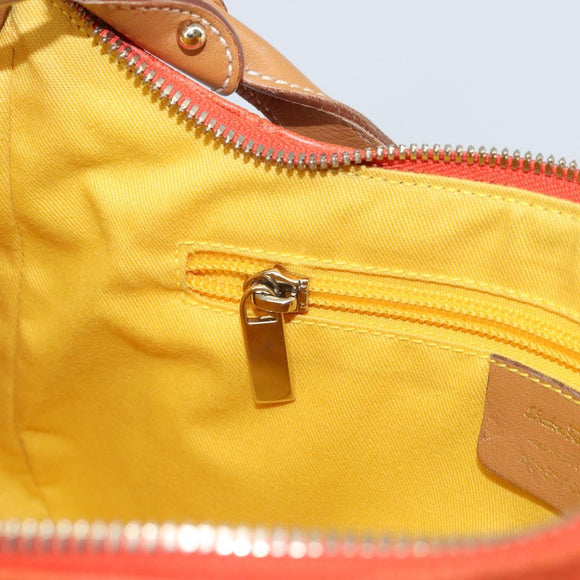 Salvatore Ferragamo Shoulder Bag Leather Orange Gold Auth SW1864