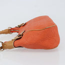 Salvatore Ferragamo Shoulder Bag Leather Orange Gold Auth SW1864-5