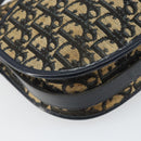 Christian Dior Trotter Canvas Shoulder Bag Navy Gold Auth SW1865-14