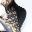 Christian Dior Trotter Canvas Shoulder Bag Navy Gold Auth SW1865-20