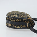 Christian Dior Trotter Canvas Shoulder Bag Navy Gold Auth SW1865-3