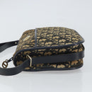 Christian Dior Trotter Canvas Shoulder Bag Navy Gold Auth SW1865-4
