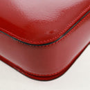 CELINE Circle Shoulder Bag Leather Red Gold Auth SW1866V-14