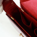 CELINE Circle Shoulder Bag Leather Red Gold Auth SW1866V-20