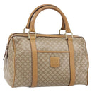CELINE Macadam Canvas Hand Bag PVC Beige Gold Auth SW1868-1
