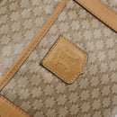 CELINE Macadam Canvas Hand Bag PVC Beige Gold Auth SW1868-18