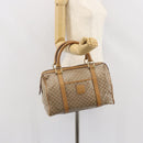CELINE Macadam Canvas Hand Bag PVC Beige Gold Auth SW1868-23