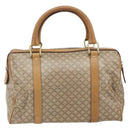 CELINE Macadam Canvas Hand Bag PVC Beige Gold Auth SW1868-2