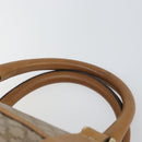 CELINE Macadam Canvas Hand Bag PVC Beige Gold Auth SW1868-8