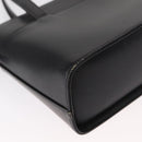 BURBERRY Nova Check Hand Bag Leather Black Silver Auth SW1869-12