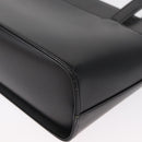 BURBERRY Nova Check Hand Bag Leather Black Silver Auth SW1869-13