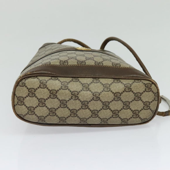 GUCCI GG Supreme Shoulder Bag PVC Beige Auth sw187