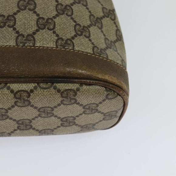 GUCCI GG Supreme Schoudertas PVC Beige Auth sw187