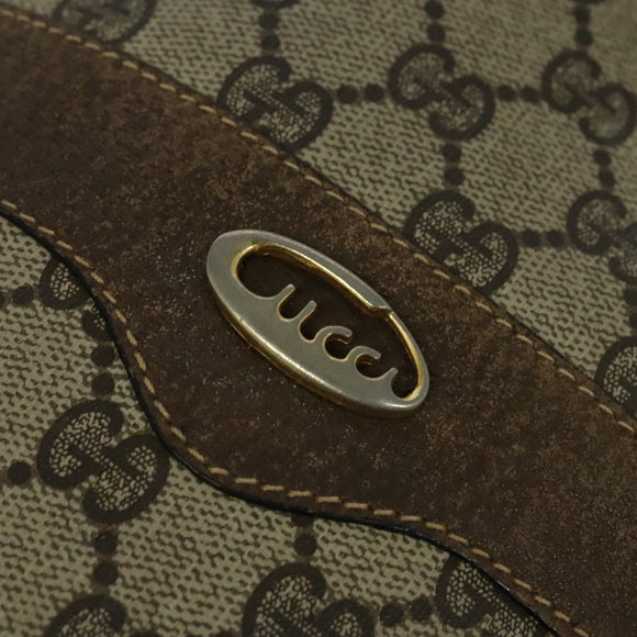 GUCCI GG Supreme Schoudertas PVC Beige Auth sw187