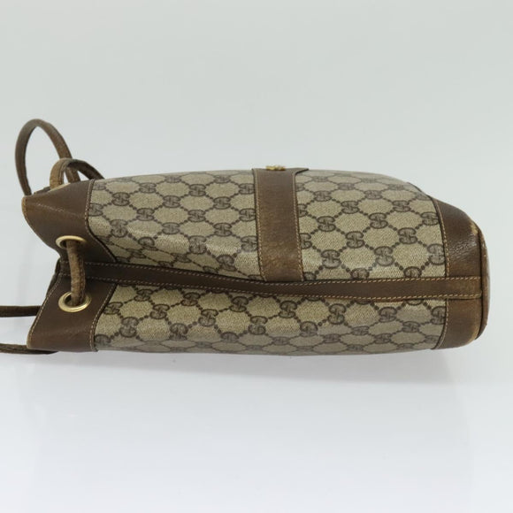 GUCCI GG Supreme Shoulder Bag PVC Beige Auth sw187