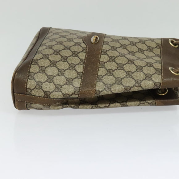 GUCCI GG Supreme Shoulder Bag PVC Beige Auth sw187