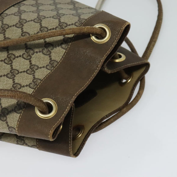 GUCCI GG Supreme Shoulder Bag PVC Beige Auth sw187